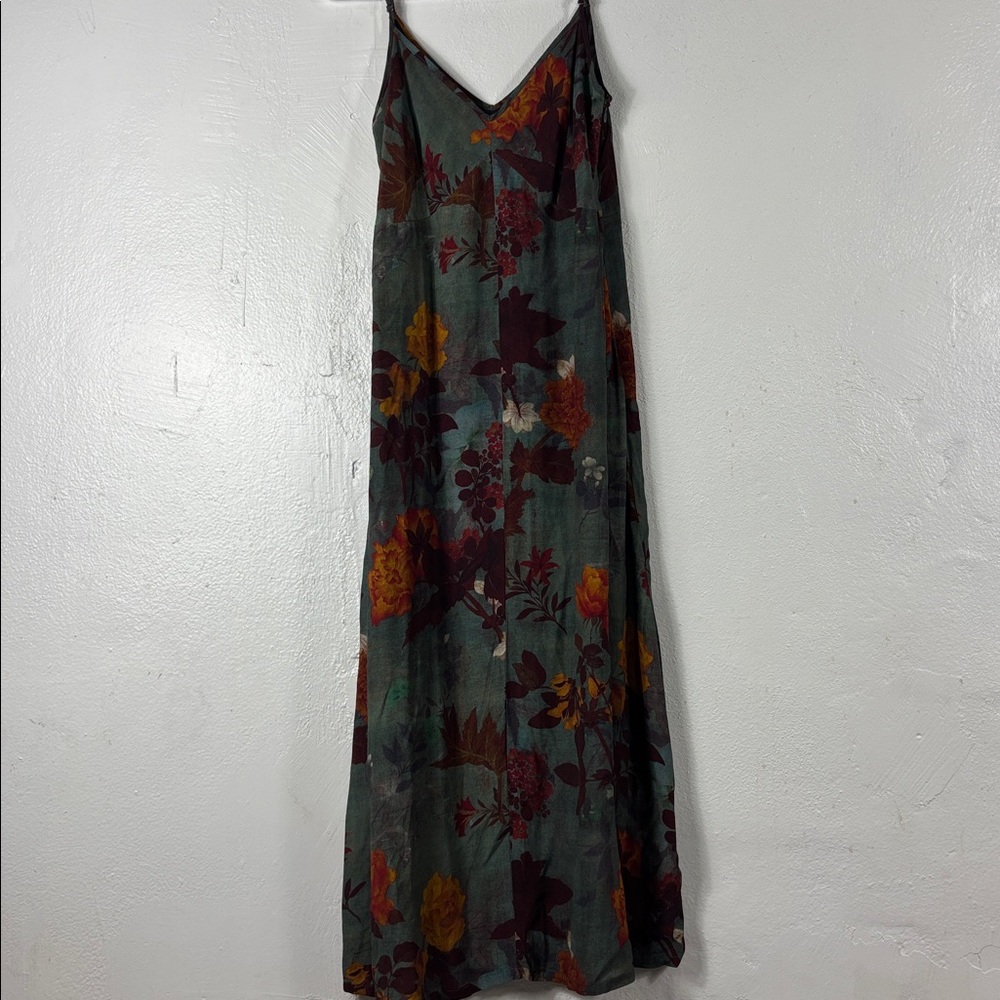 Peruvian Connection Floral Spaghetti strap maxi‎ dress size 2